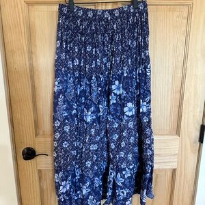 White Stag Navy Floral Maxi Skirt
